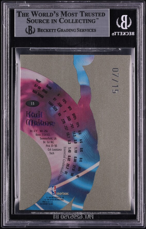 1998 Skybox E-X Century Essential Credentials Now Karl Malone /15 #15 BGS 9 MINT