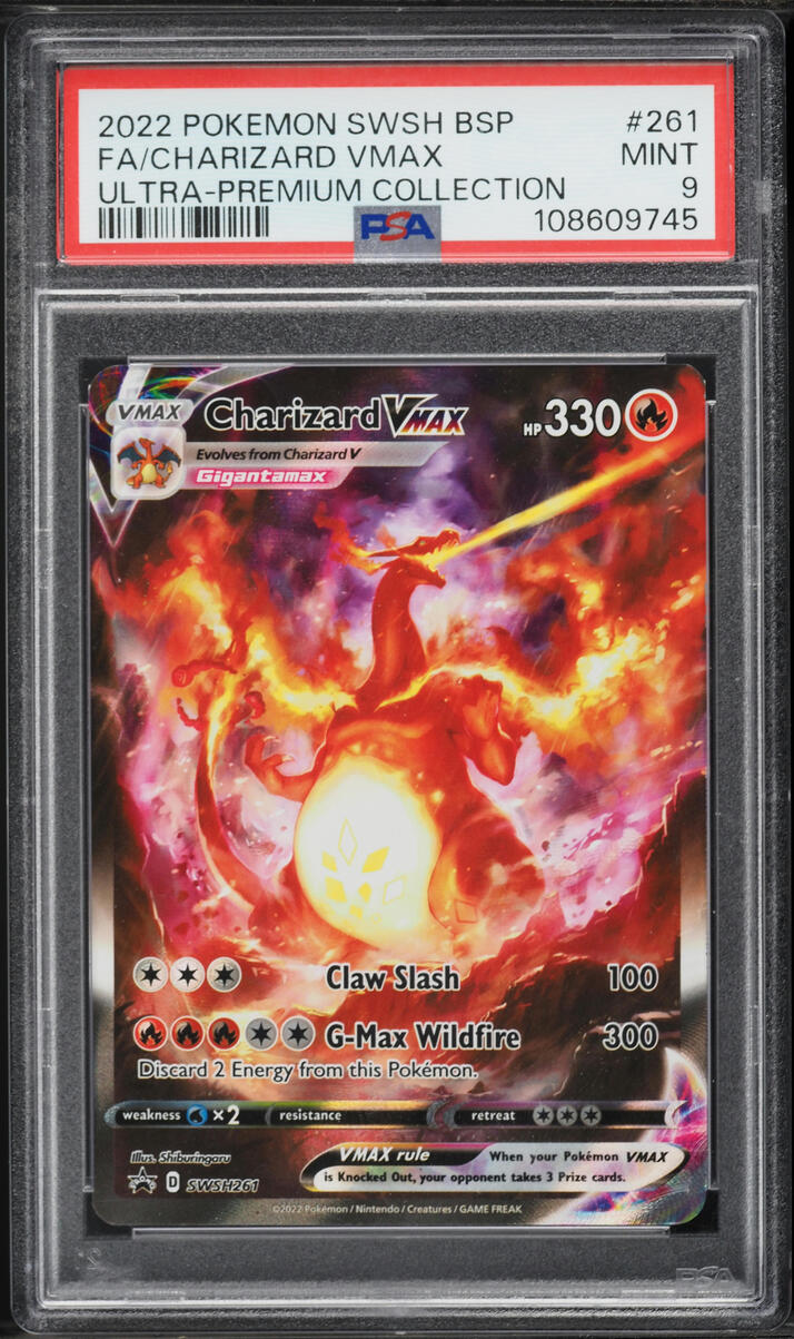 2022 Pokemon Sword & Shield Promo Ultra Premium Alt Art Charizard VMAX #SWSH261 PSA 9 MINT