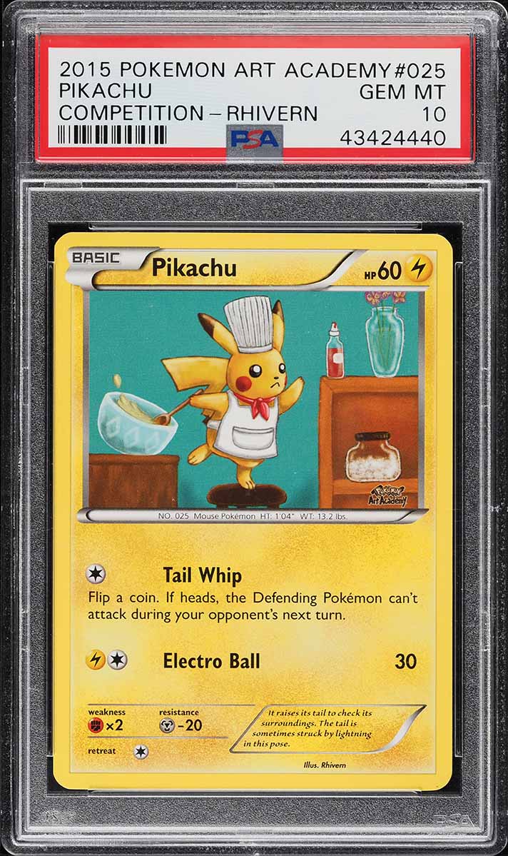 2015 Pokemon Art Academy Competition Rhivern Pikachu #25 PSA 10 GEM MINT