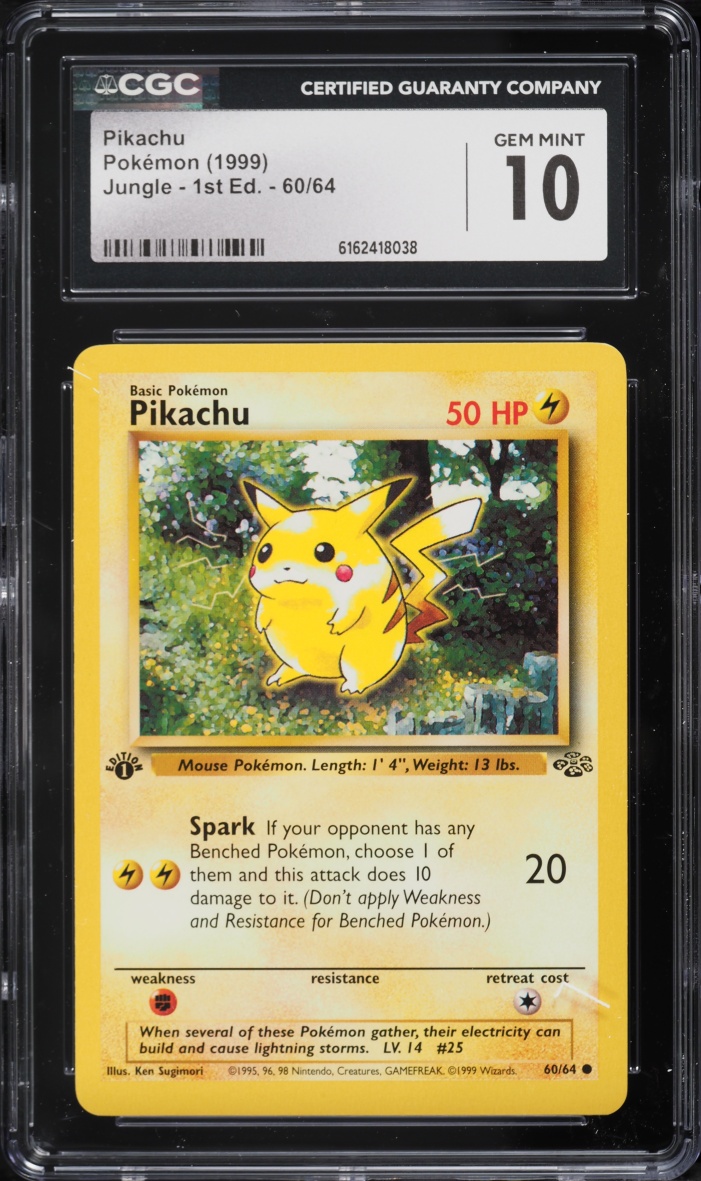 1999 Pokemon Jungle 1st Edition Pikachu #60 CGC 10 GEM MINT