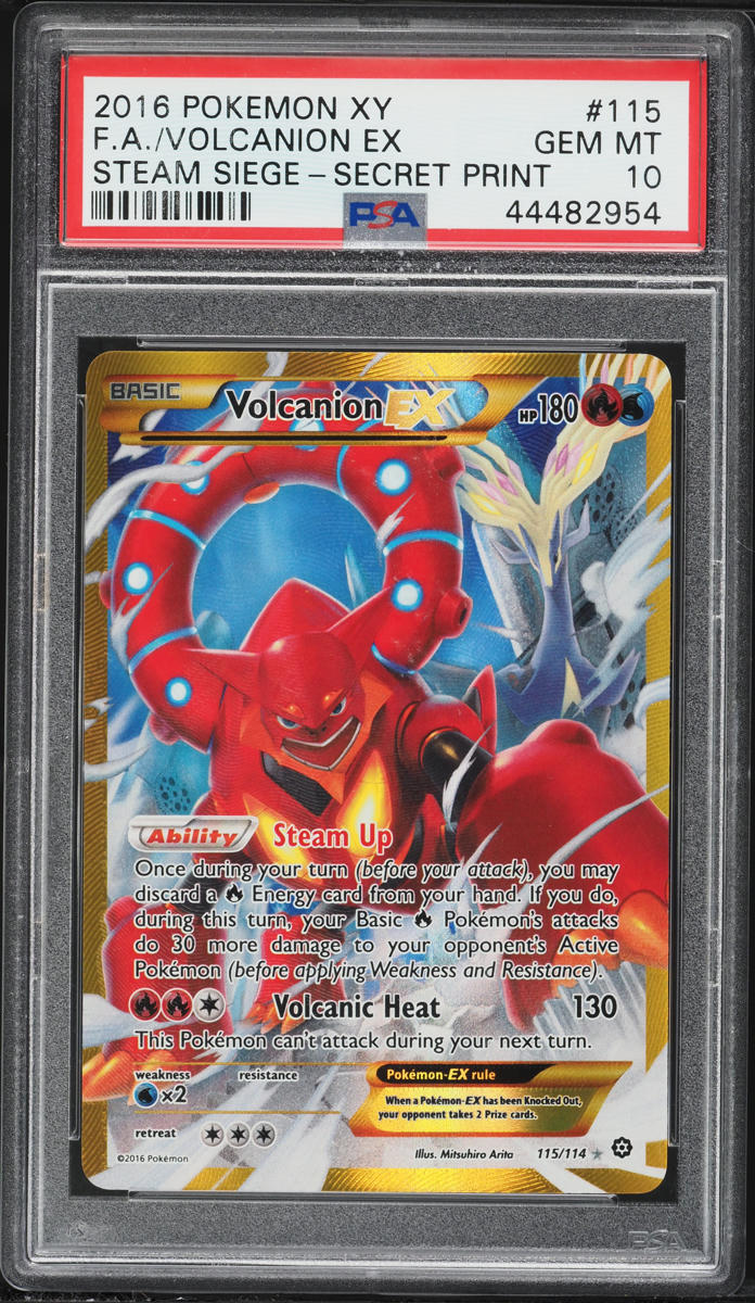 2016 Pokemon XY Steam Siege Full Art Volcanion EX #115 PSA 10 GEM MINT