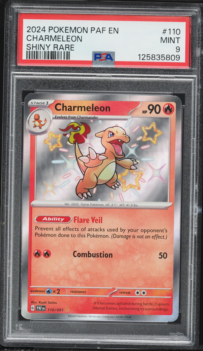 2024 Pokemon Scarlet & Violet Paldean Fates Shiny Rare Charmeleon #110 PSA 9 MINT