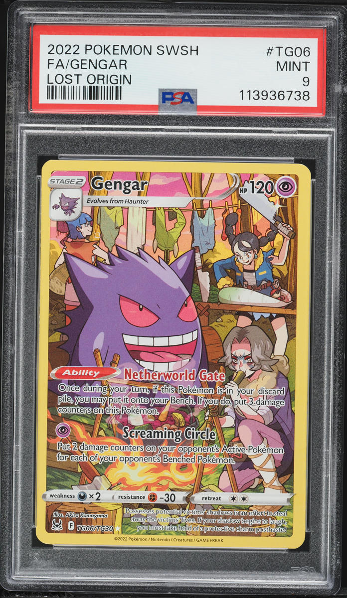 2022 Pokemon Sword & Shield Lost Origin Full Art Gengar #TG06 PSA 9 MINT
