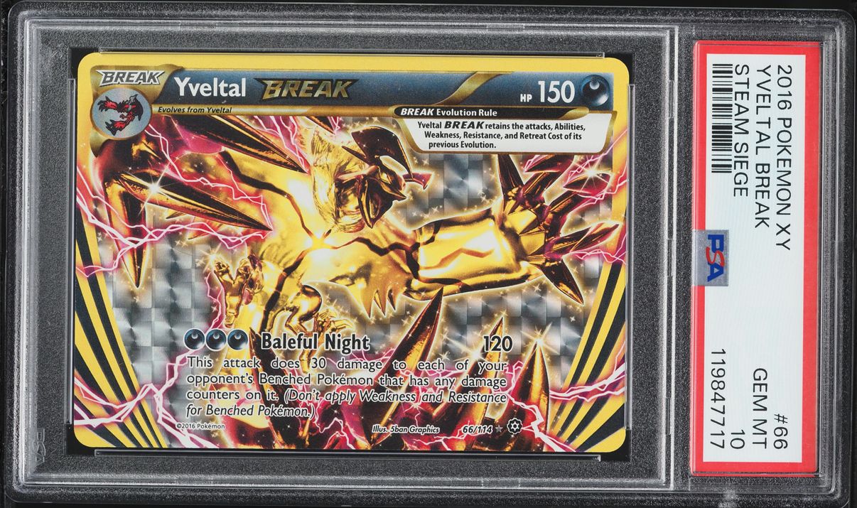 2016 Pokemon XY Steam Siege Yveltal BREAK #66 PSA 10 GEM MINT