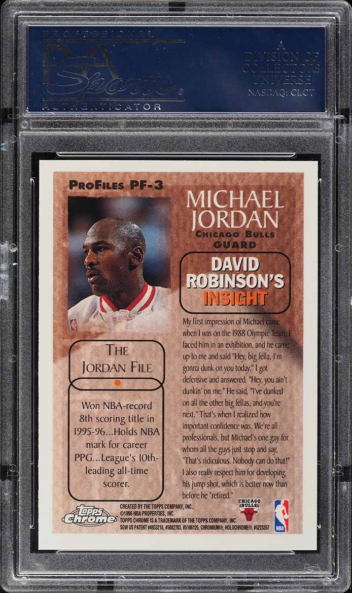 1996 Topps Chrome Pro Files Michael Jordan #PF-3 PSA 10 GEM MINT