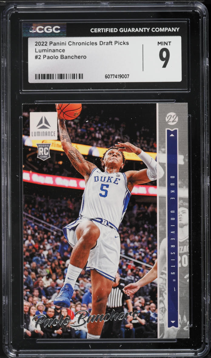 2022 Panini Chronicles Draft Picks Luminance Paolo Banchero ROOKIE #2 CGC 9 MINT