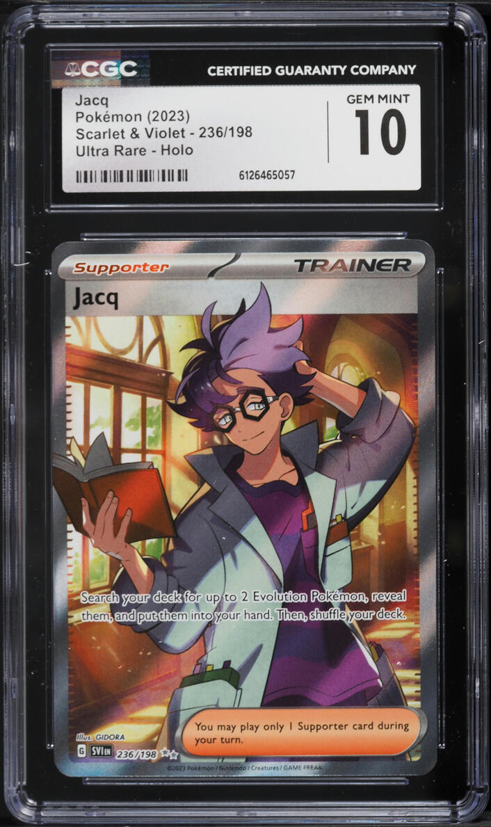 2023 Pokemon Scarlet & Violet Full Art Jacq #236 CGC 10 GEM MINT