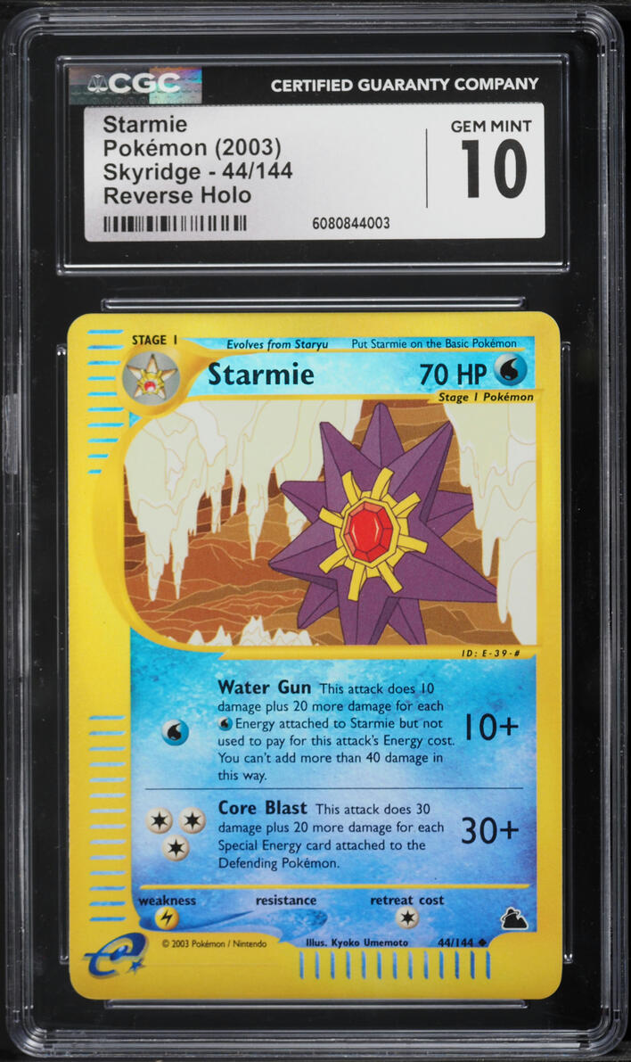 2003 Pokemon Skyridge Reverse Holo Starmie #44 CGC 10 GEM MINT