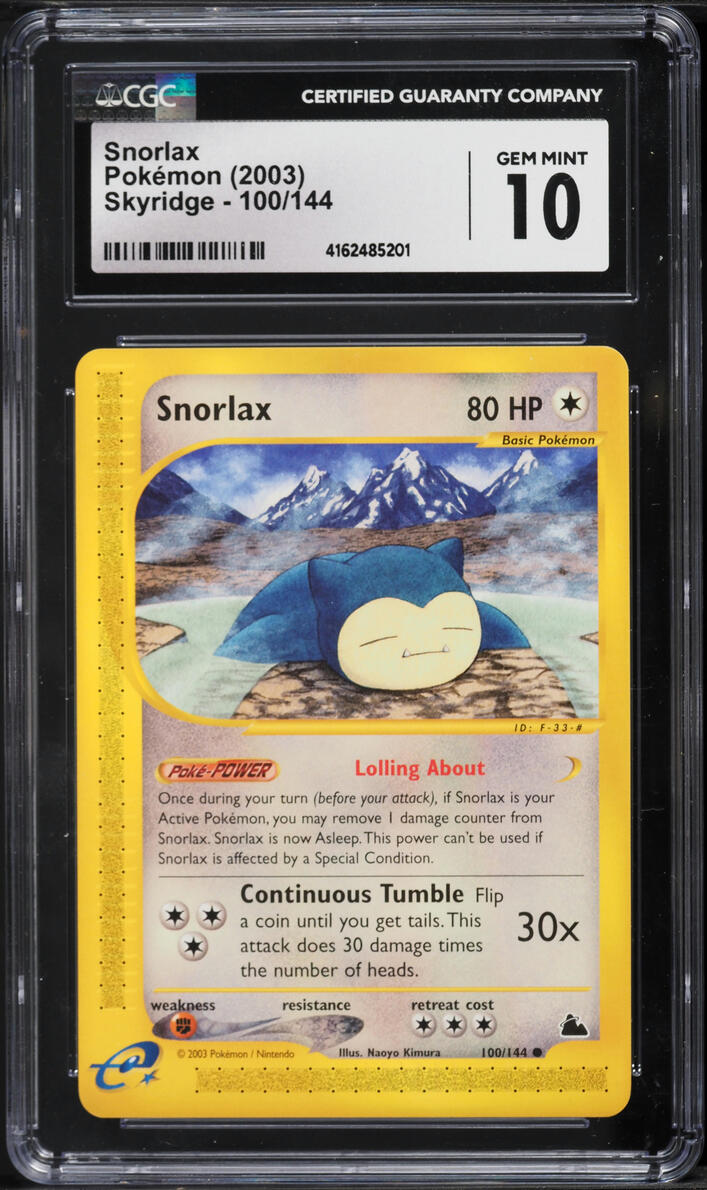 2003 Pokemon Skyridge Snorlax #100 CGC 10 GEM MINT
