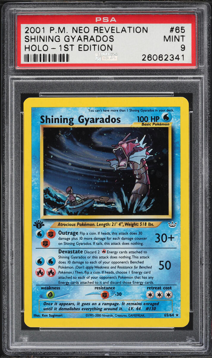 2001 Pokemon Neo Revelation 1st Edition Holo Shining Gyarados #65 PSA 9 MINT