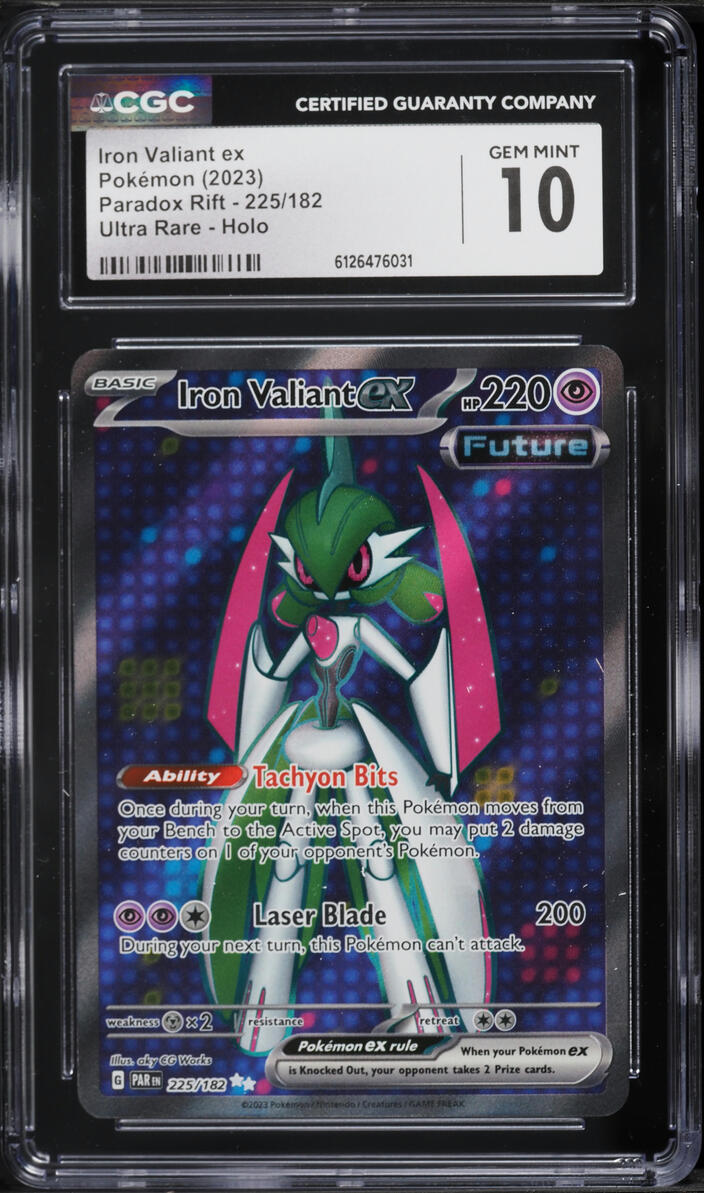 2023 Pokemon Scarlet & Violet Paradox Rift Full Art Iron Valiant ex #225 CGC 10 GEM MINT