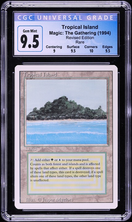 1993 Magic The Gathering MTG Alpha Dual Land Tropical Island PSA