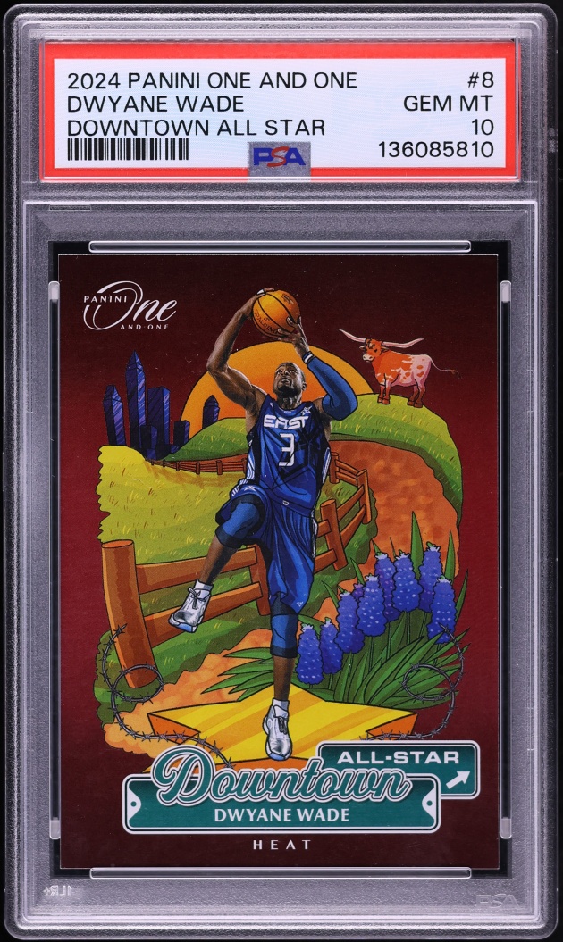 2024 Panini One And One Downtown All Star Dwyane Wade #8 PSA 10 GEM MINT