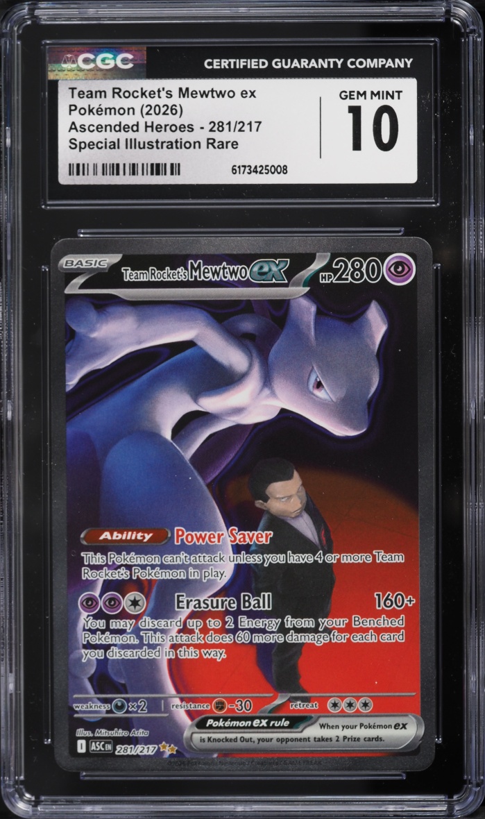 2026 Pokemon Mega Evolution Ascended Heroes SIR Team Rocket's Mewtwo ex #281 CGC 10 GEM MINT