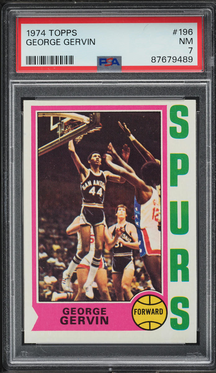 1974 Topps Basketball George Gervin ROOKIE #196 PSA 7 NRMT - Main Image