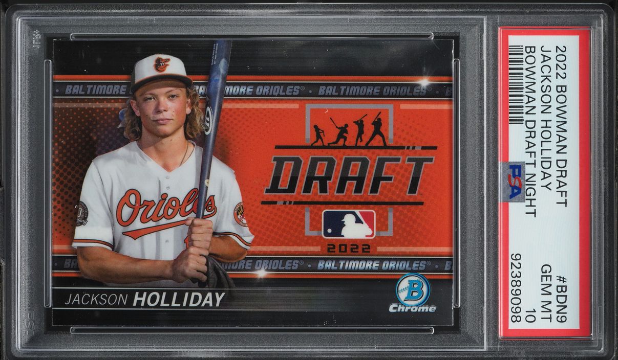 2022 Bowman Chrome Draft Night Jackson Holliday PROSPECT #BDN-9 PSA 10 GEM MINT