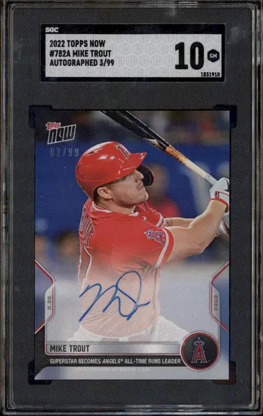 2022 Topps Now Road to Opening Day Mike Trout AUTO /99 #OD167A BGS