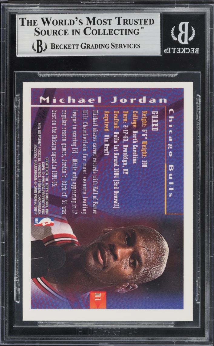 1995 Finest Mystery Michael Jordan #M1 BGS 9 MINT - Photo 2