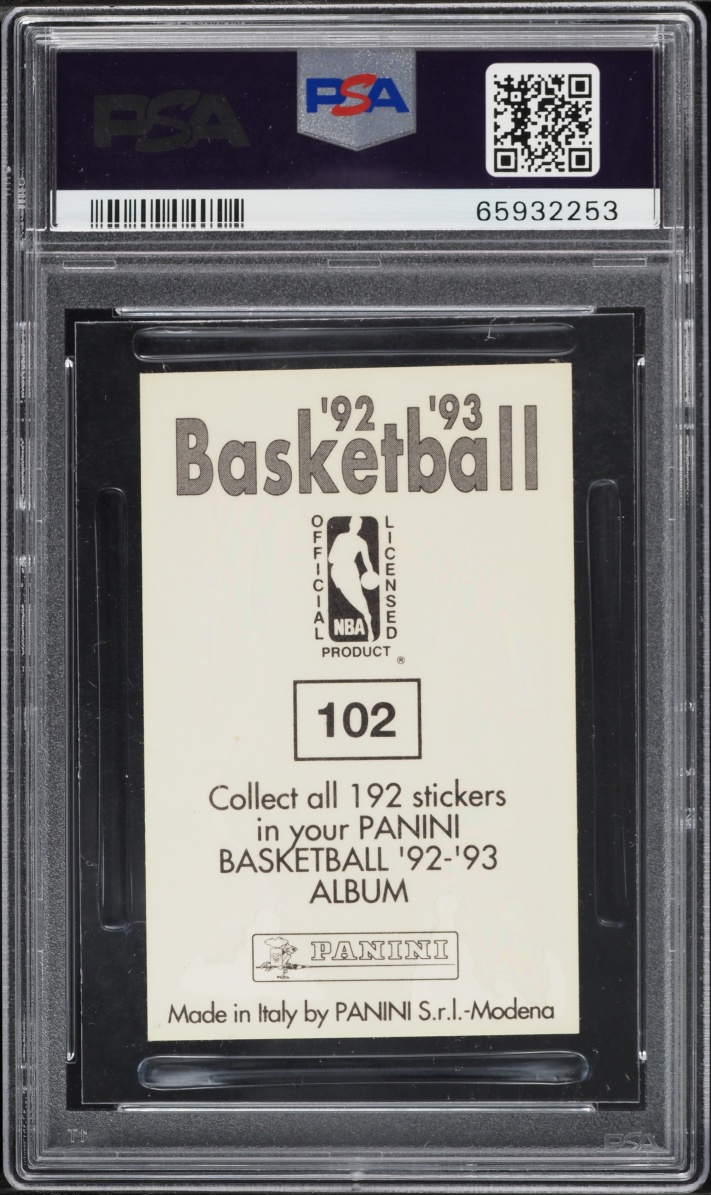 1992 Panini Sticker Foil Michael Jordan #102 PSA 7 NRMT - Photo 2