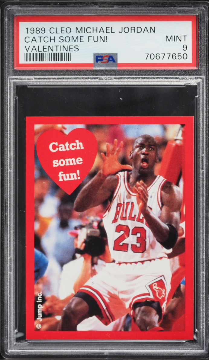 1989 Cleo Michael Jordan Valentines Catch Some Fun! PSA 9 MINT