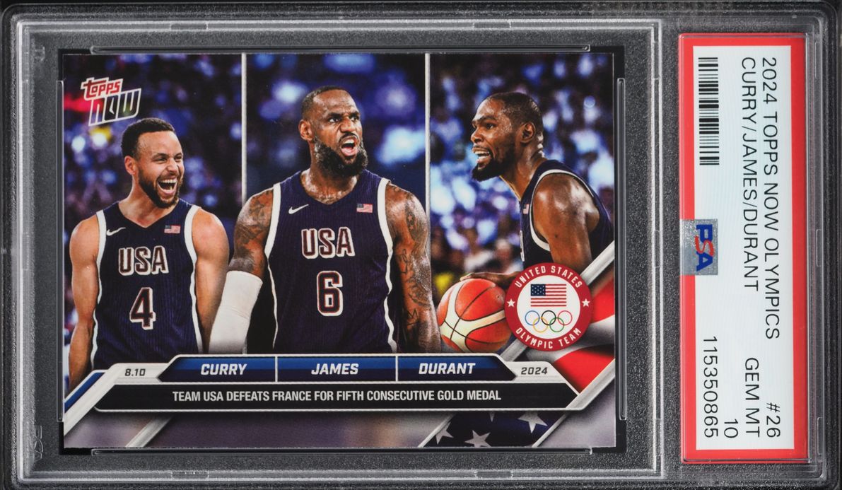 2024 Topps Now Olympics Stephen Curry LeBron James Kevin Durant #26 PSA 10 GEM MINT