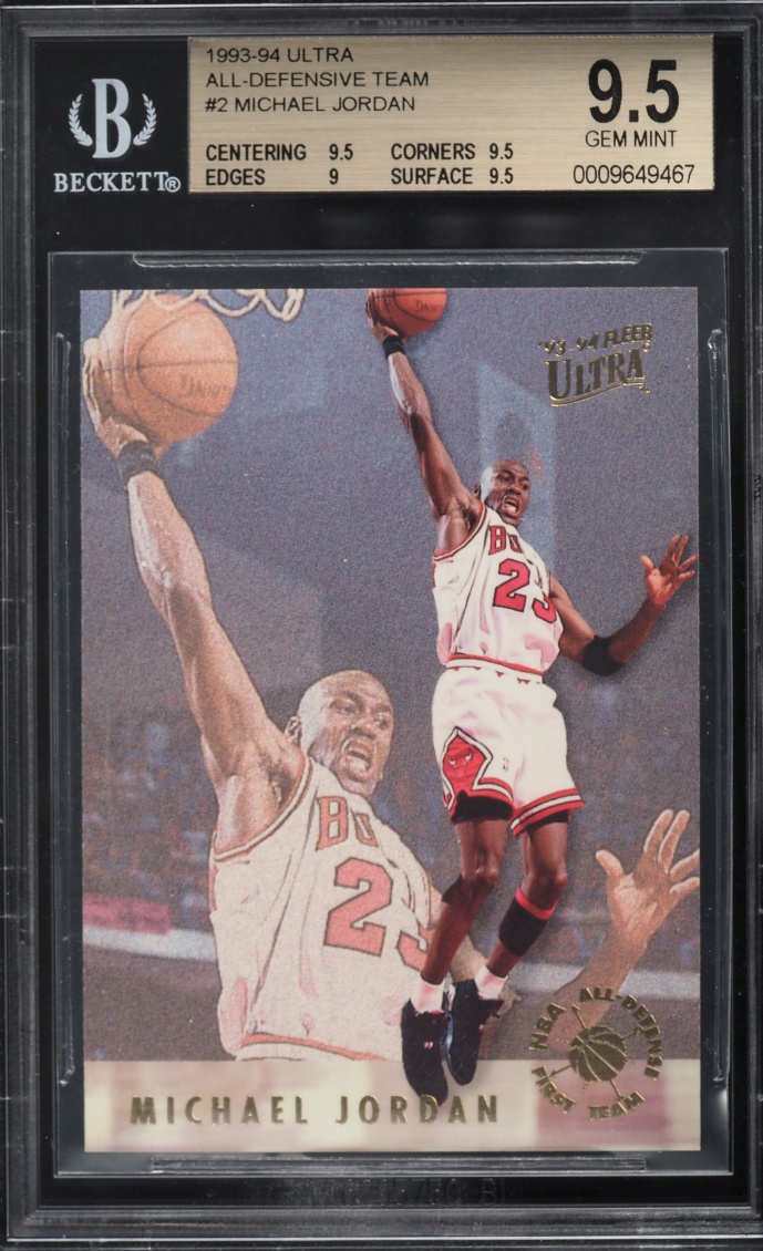 1993 Ultra All-Defensive Team Missing Foil On Back Michael Jordan #2 BGS 9.5 GEM MINT