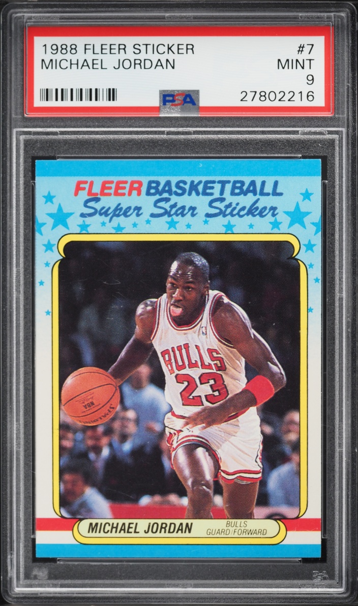 1988 Fleer Sticker Michael Jordan #7 PSA 9 MINT