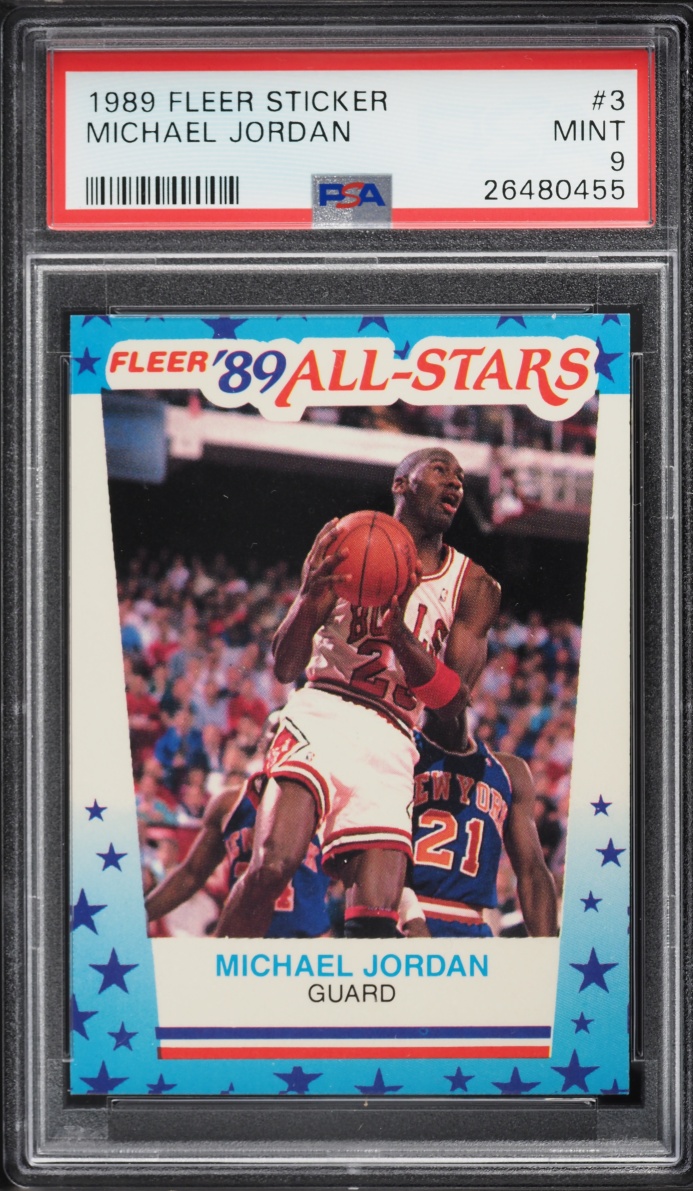 1989 Fleer Sticker Michael Jordan #3 PSA 9 MINT