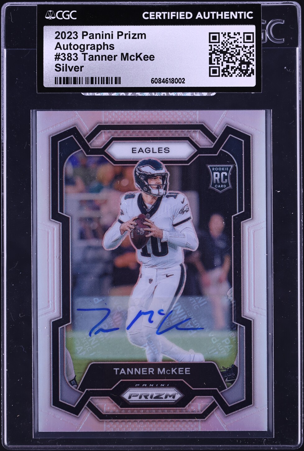 2023 Panini Prizm Silver Tanner McKee ROOKIE AUTO #383 CGC AUTH