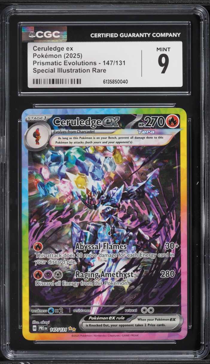 2025 Pokemon Scarlet & Violet Prismatic Evolutions SIR Ceruledge EX #147 CGC 9 MINT