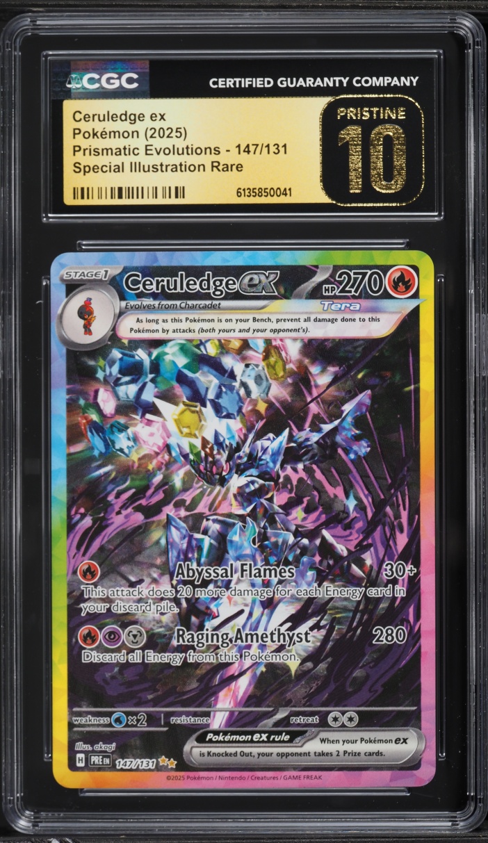 2025 Pokemon Scarlet & Violet Prismatic Evolutions SIR Ceruledge EX #147 CGC 10 PRISTINE