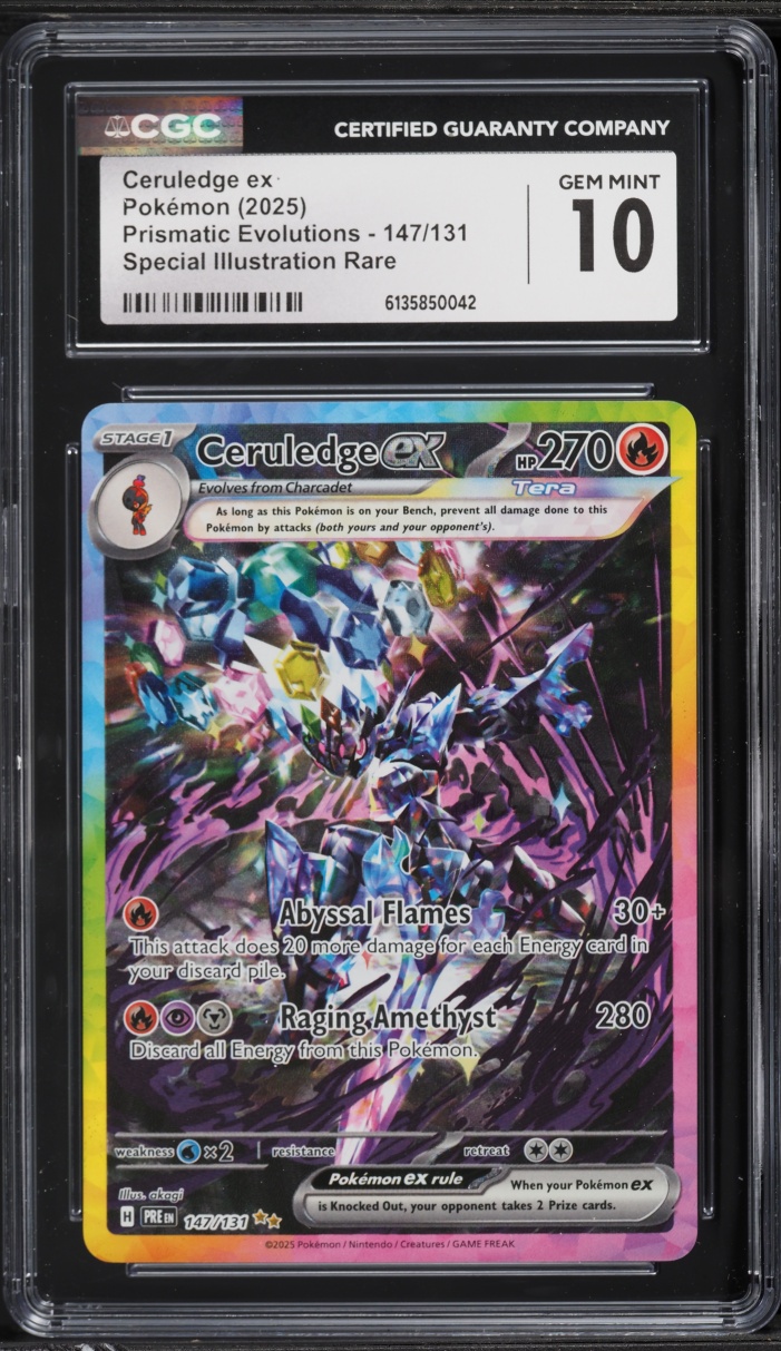 2025 Pokemon Scarlet & Violet Prismatic Evolutions SIR Ceruledge EX #147 CGC 10 GEM MINT