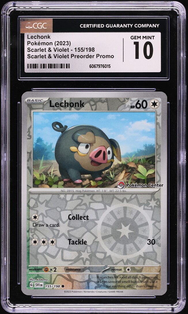 2023 Pokemon Scarlet & Violet Preorder Promo Center Lechonk #155 CGC 10 GEM MINT - Main Image