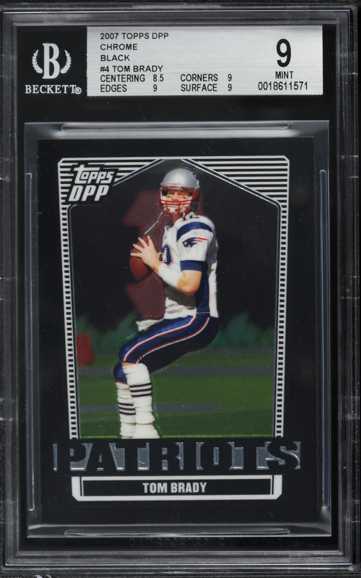 2007 Topps Draft Picks & Prospects Chrome Black Tom Brady #4 BGS 9 MINT