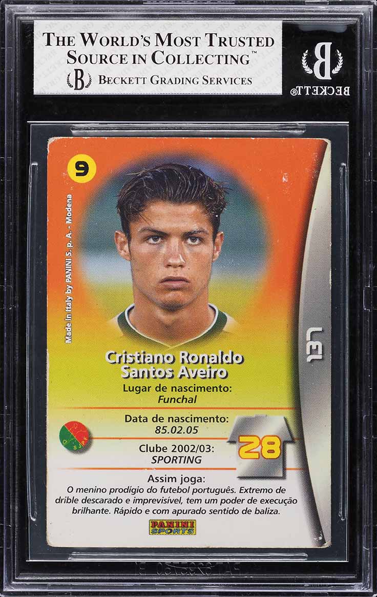 2003 Panini Sports Mega Craques Cristiano Ronaldo ROOKIE BGS 2.5 GD+