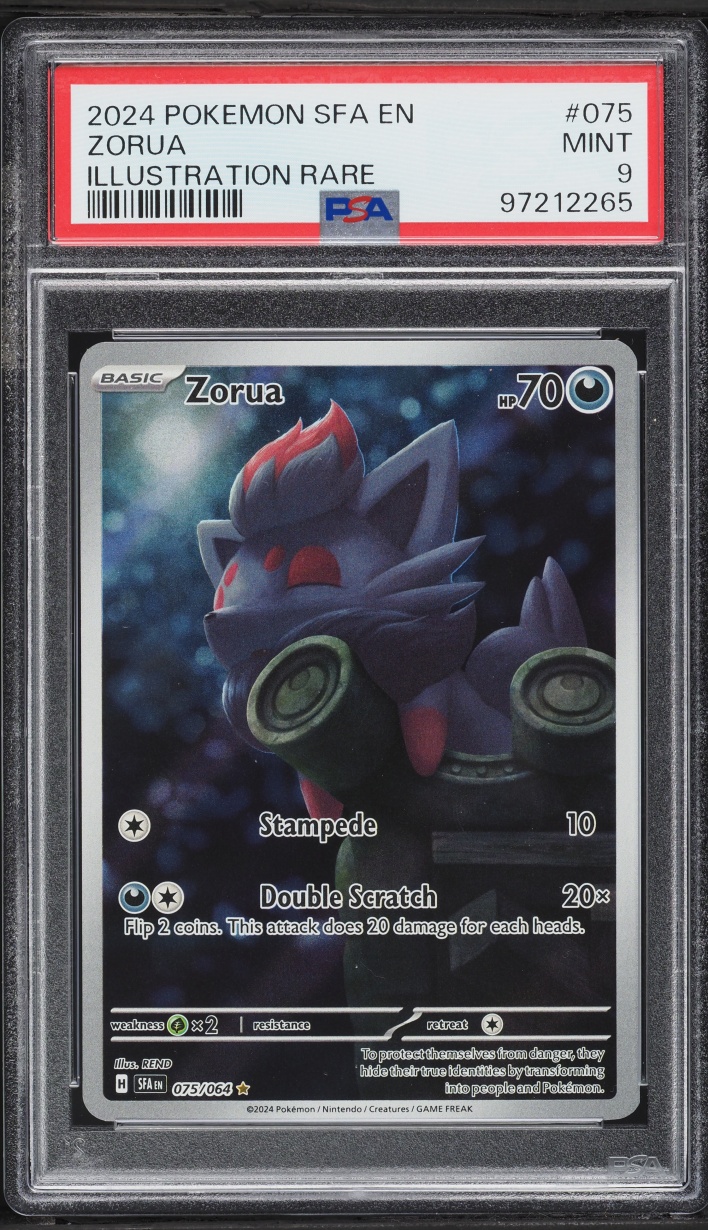 2024 Pokemon Scarlet & Violet Shrouded Fable IR Zorua #75 PSA 9 MINT