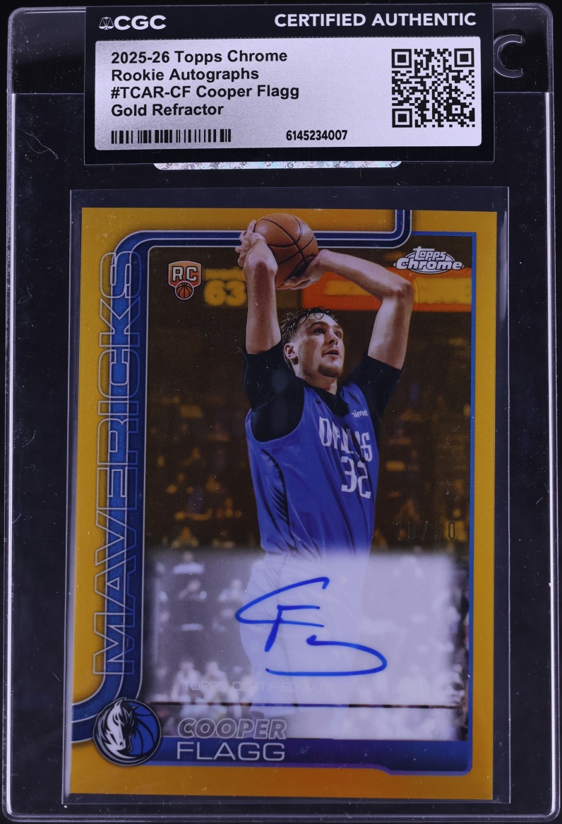 2025 Topps Chrome Gold Refractor Cooper Flagg ROOKIE AUTO /50 #TCAR-CF CGC AUTH