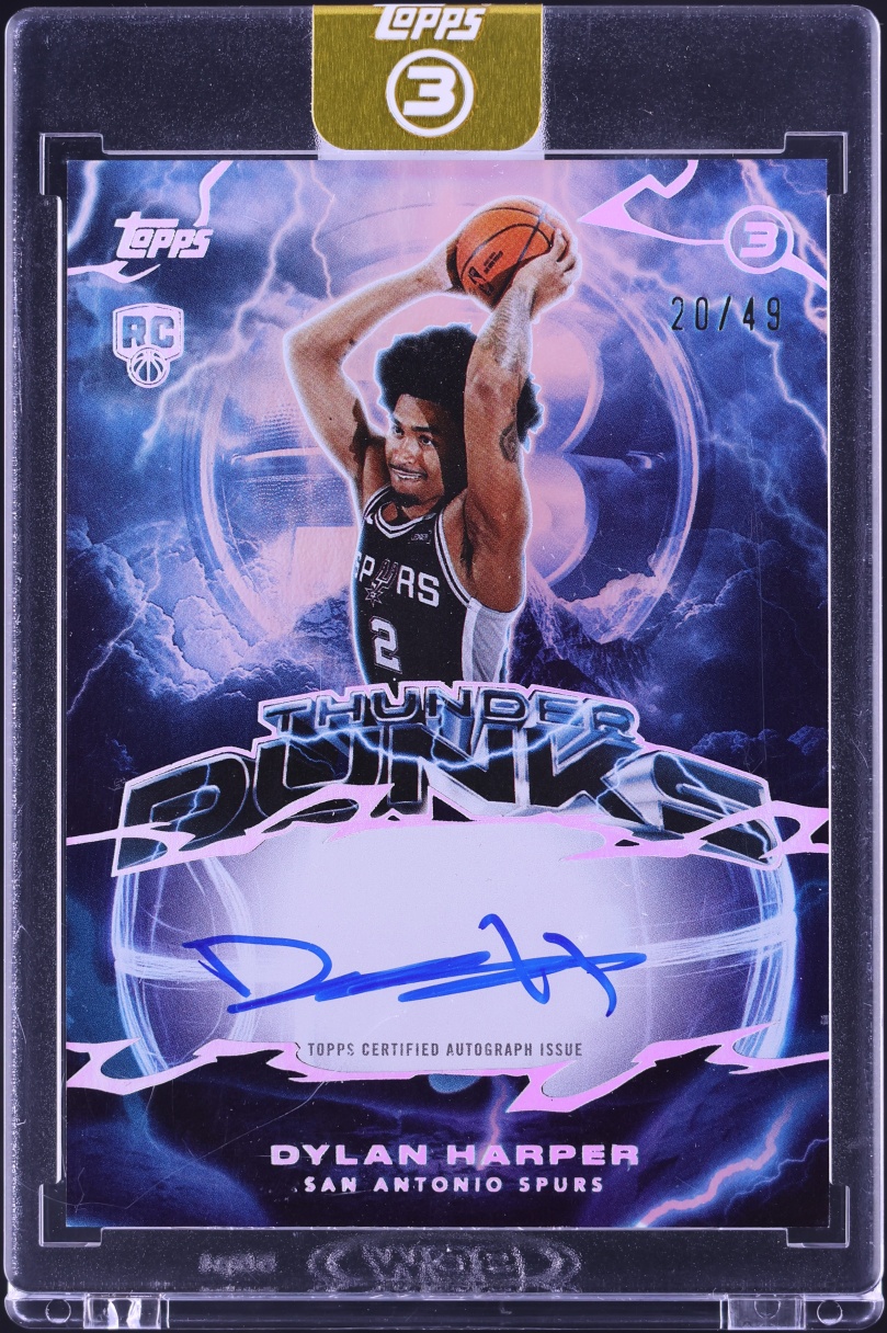 2025 Topps Three Thunder Dunks Dylan Harper ROOKIE AUTO /49 #TD-DHR