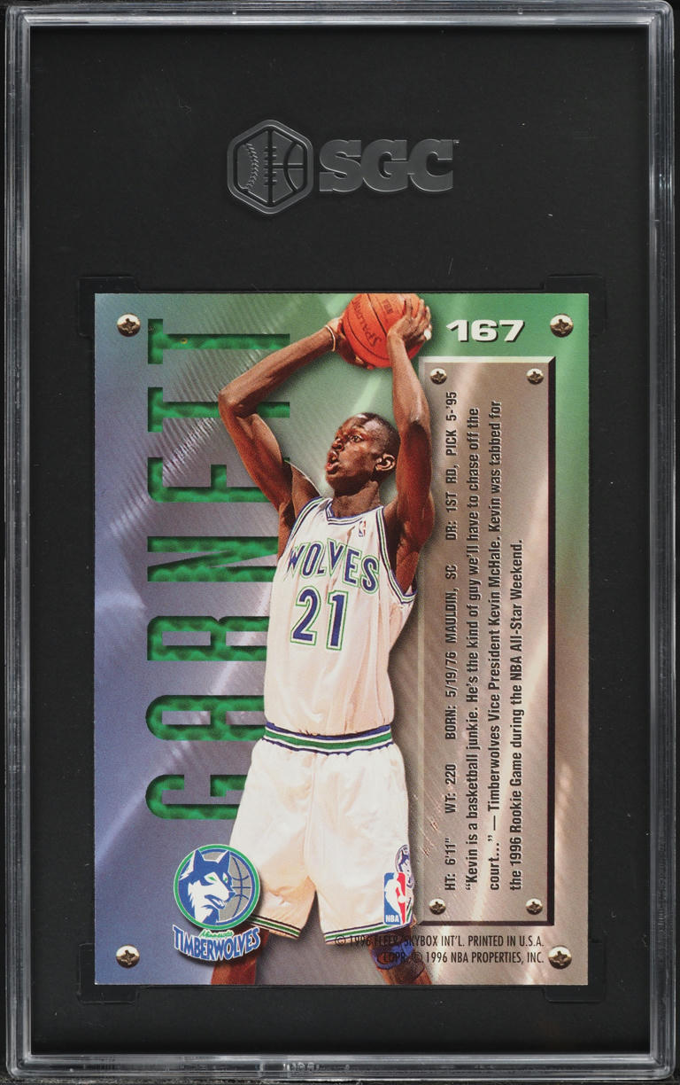 1995 Metal Basketball Kevin Garnett ROOKIE #167 SGC 9 MINT