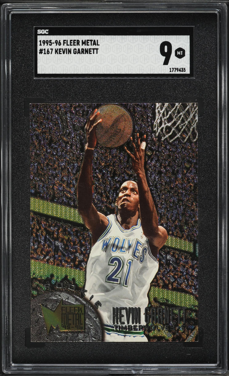1995 Metal Basketball Kevin Garnett ROOKIE #167 SGC 9 MINT