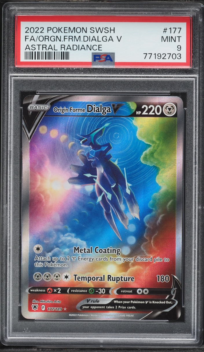 2022 Pokemon Sword & Shield Astral Radiance Full Art Origin Forme Dialga V #177 PSA 9 MINT