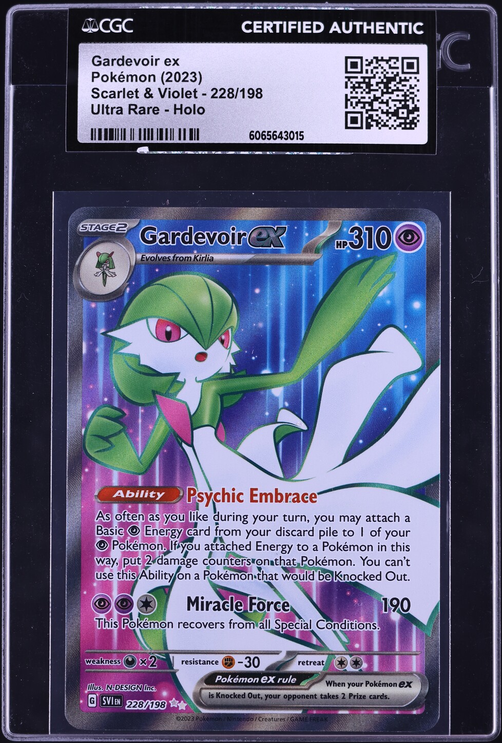 2023 Pokemon Scarlet & Violet Full Art Gardevoir ex #228 CGC AUTH