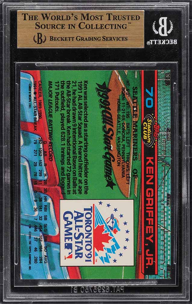 1992 Stadium Club Dome Ken Griffey Jr. #70 BGS 9.5 GEM MINT