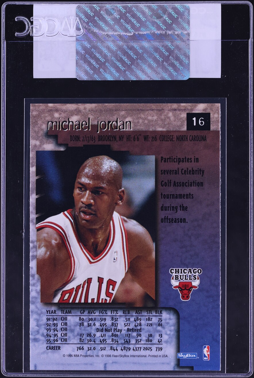 1996 Skybox Premium Michael Jordan #16 CGC AUTH