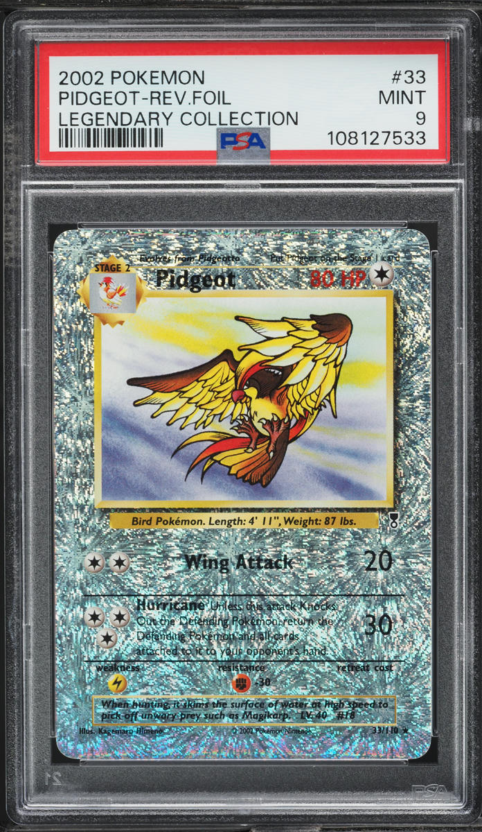2002 Pokemon Legendary Collection Reverse Holo Pidgeot #33 PSA 9 MINT