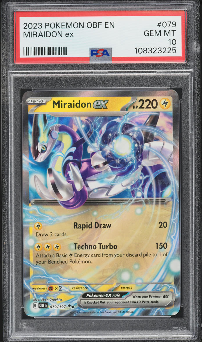 2023 Pokemon Scarlet & Violet Obsidian Flames Holo Miraidon Ex #079 PSA 10 GEM MINT