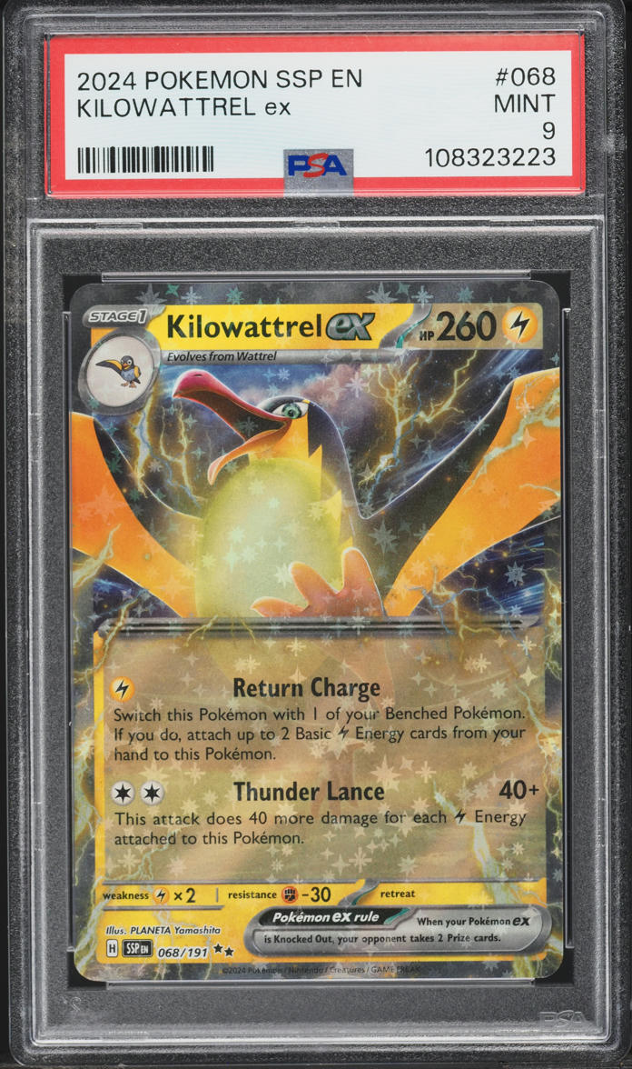 2024 Pokemon Scarlet & Violet Surging Sparks Holo Kilowattrel Ex #068 PSA 9 MINT