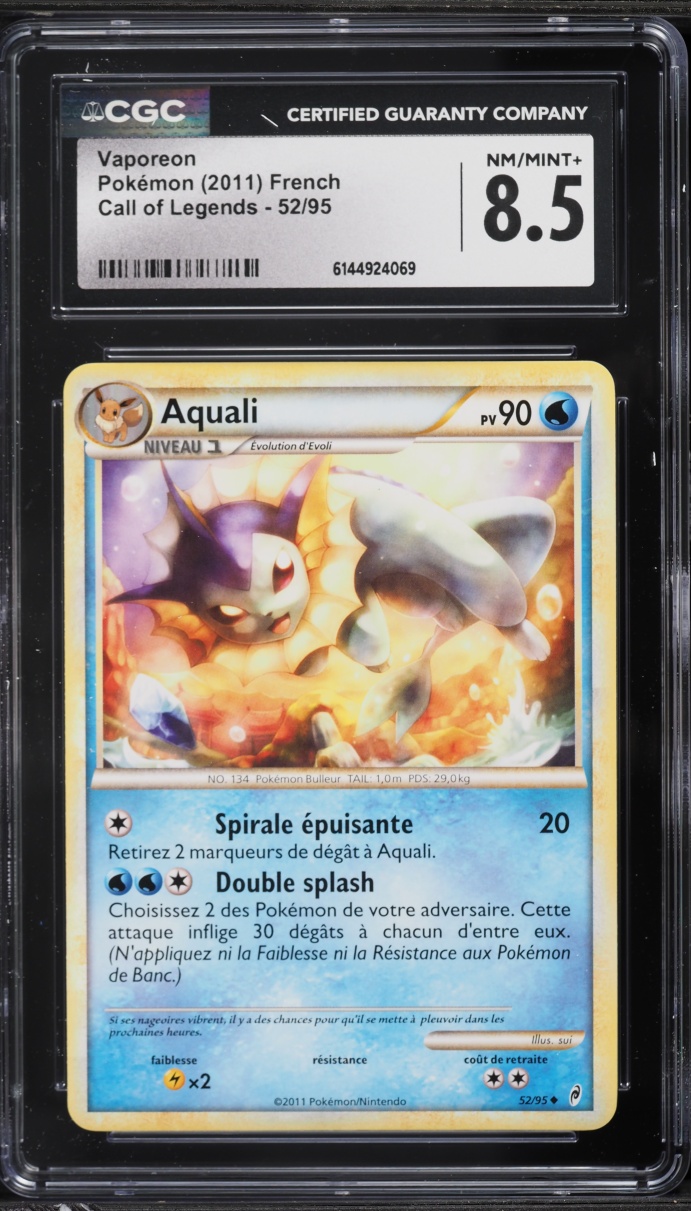2011 Pokemon French Call Of Legends Vaporeon #52 CGC 8.5 NM-MT+
