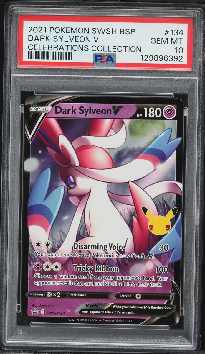 2021 Pokemon SWSH Promo Celebrations Full Art Dark Sylveon V #SWSH134 PSA 10 GEM MINT