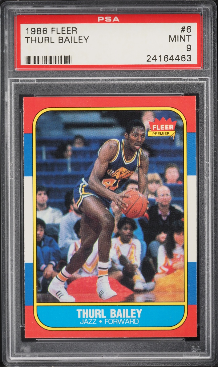 1986 Fleer Basketball Thurl Bailey ROOKIE #6 PSA 9 MINT